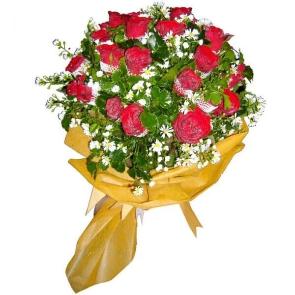 Two dozen red Roses in a bouquet