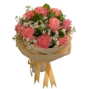Peach Roses in a bouquet