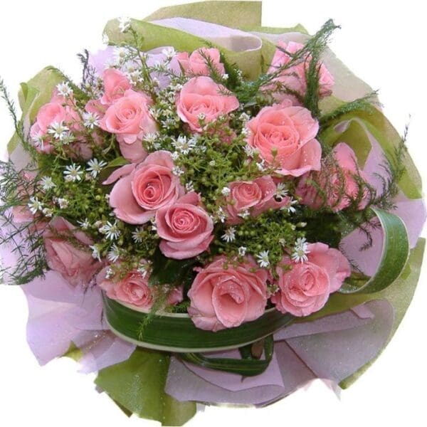 Pink Roses bouquet, close up