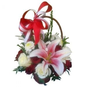 Lily and Roses in a basket